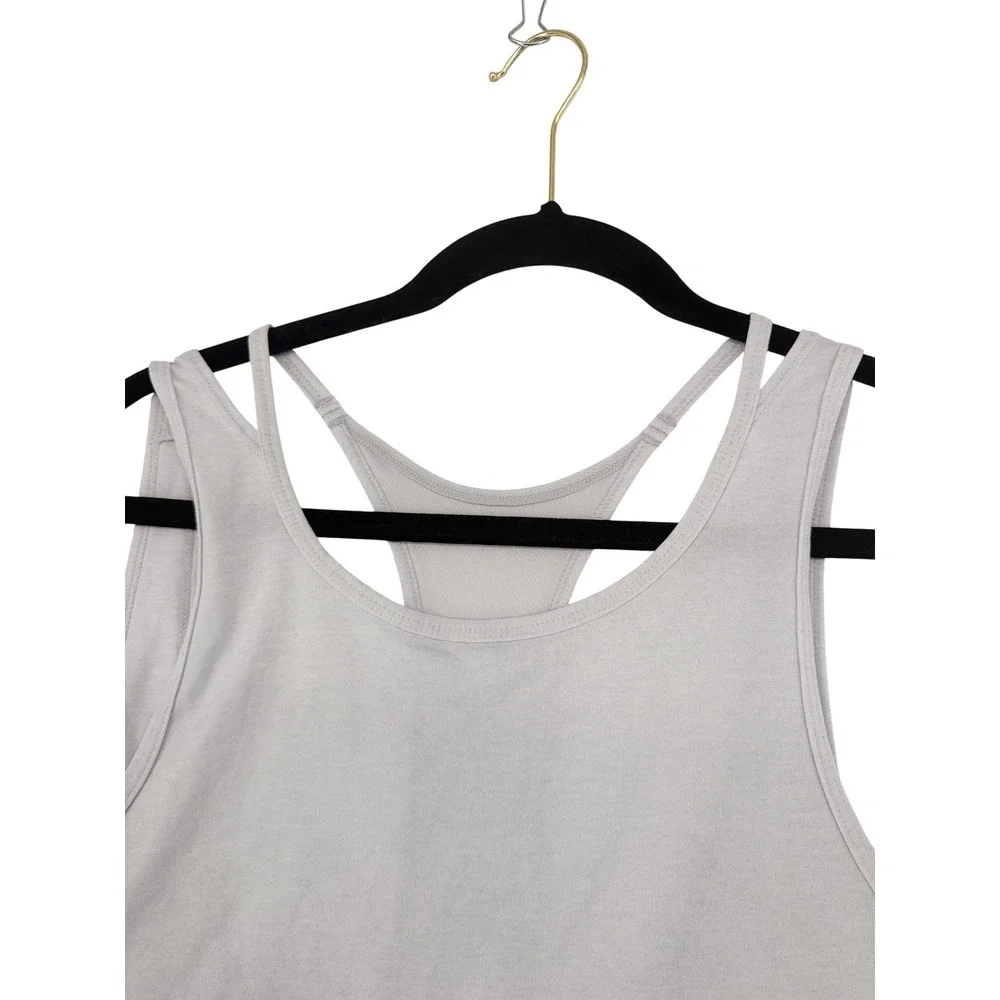 Nike Yoga Training Tank Top Grey Racerback Mesh Back Activewear Womens XL